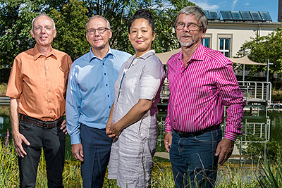 DBU-Umweltpreis. Preisträgerteam: M. van Afferden, Roland Müller, Mi-Yong Lee, W.-M. Hirschfeld. Foto: André Künzelmann/UFZ