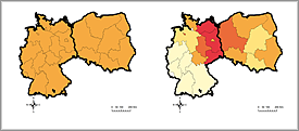 Grafik: Landunutzungsänderung Vergleich Deutschland - Polen
